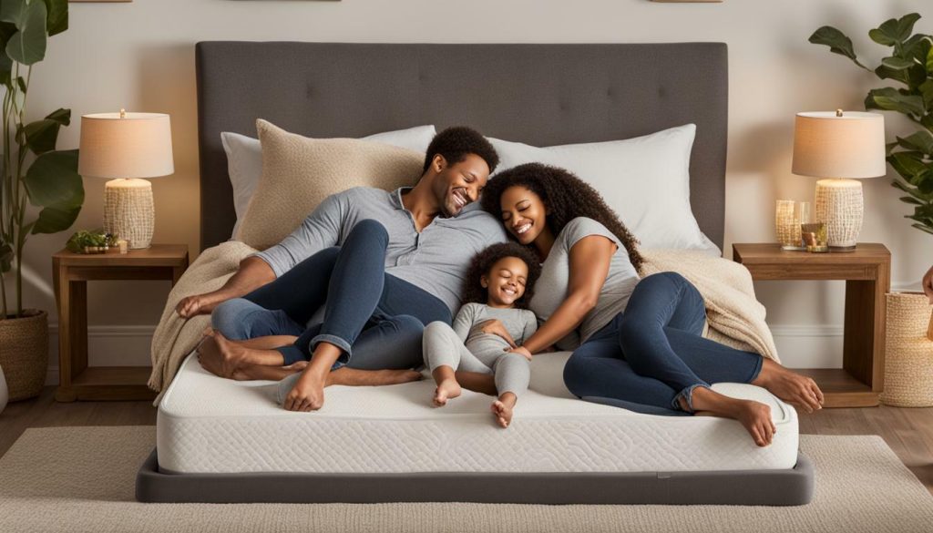 co-sleeping on Wyoming King memory foam mattress