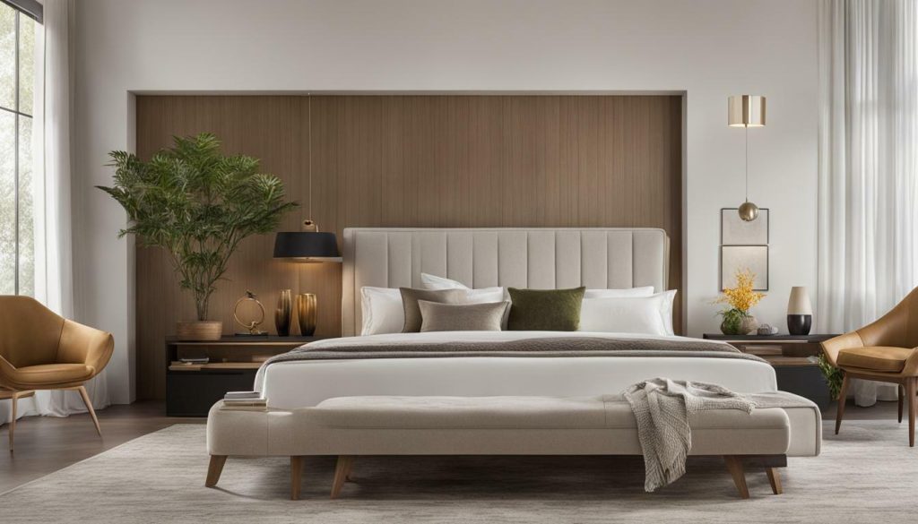 Eastern King Size Mattress in a spacious bedroom
