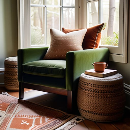Cozy reading nook: The "Found Object" Corner.