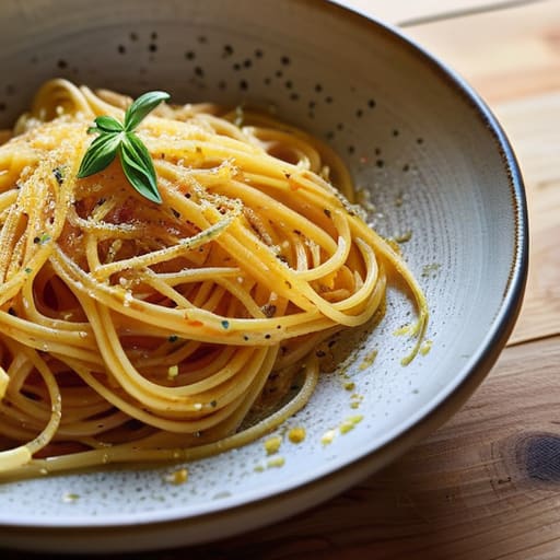 Pantry-Staple Pasta Aglio e Olio dish.