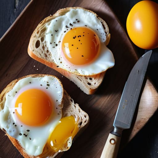 Savory eggs on toast with sourdough.