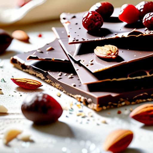 Homemade Salted Dark Chocolate Bark with nuts.