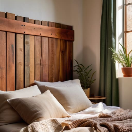The Upcycled Vintage Door rustic headboard.