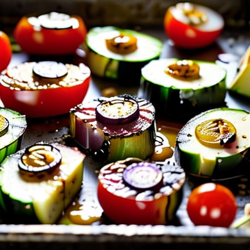 Pan-seared Halloumi and Mediterranean Veg.