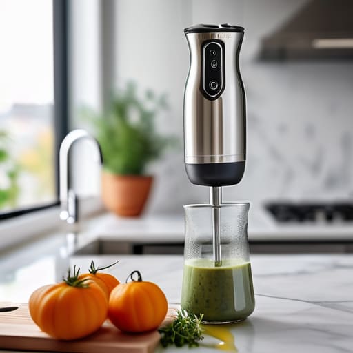 Compact space-saving An Immersion Blender.