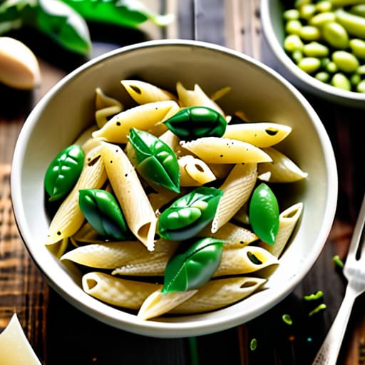 Pantry-Stable Pesto Pasta with penne.
