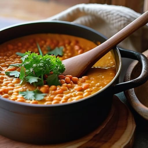 Creamy Red Lentil and Coconut Curry.