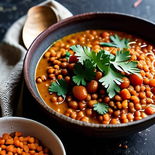 Creamy Red Lentil Speed Soup in bowl.