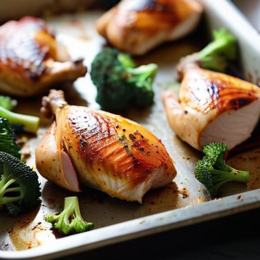 The Sheet Pan Savior chicken and vegetables.