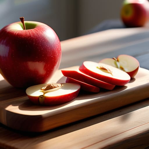 Fresh apple slices and peanut butter.