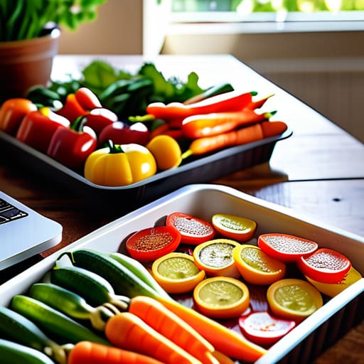Healthy hummus and veggie sticks snack tray.