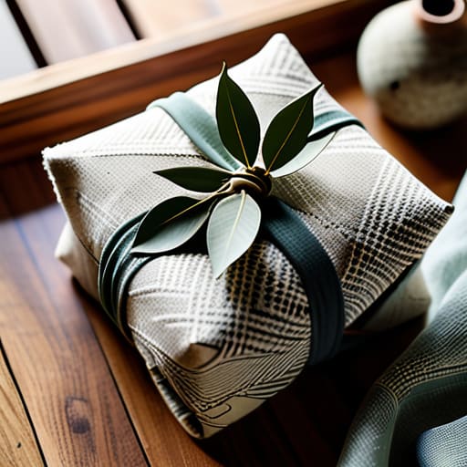 Scrappy Fabric Gift Wrap using linen scraps.