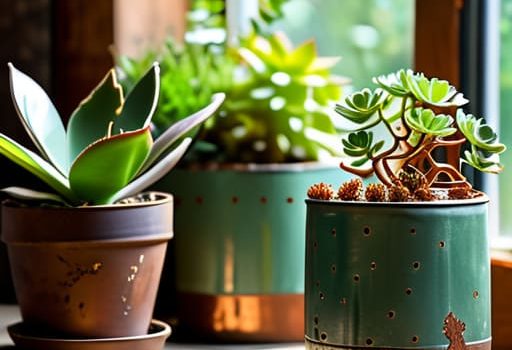 Creative diy planters from repurposed everyday items.